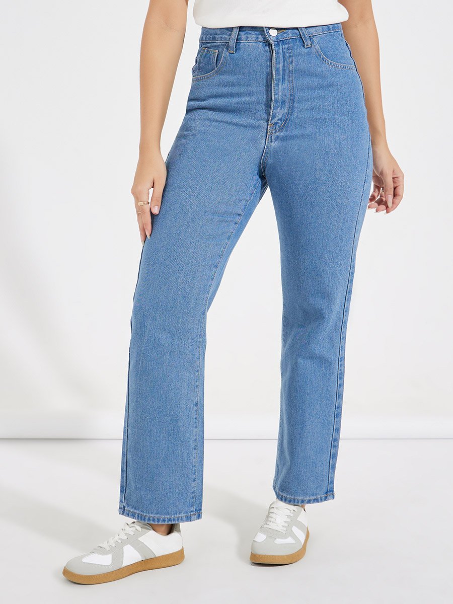 Basic Straight Fit Ankle Length Jeans