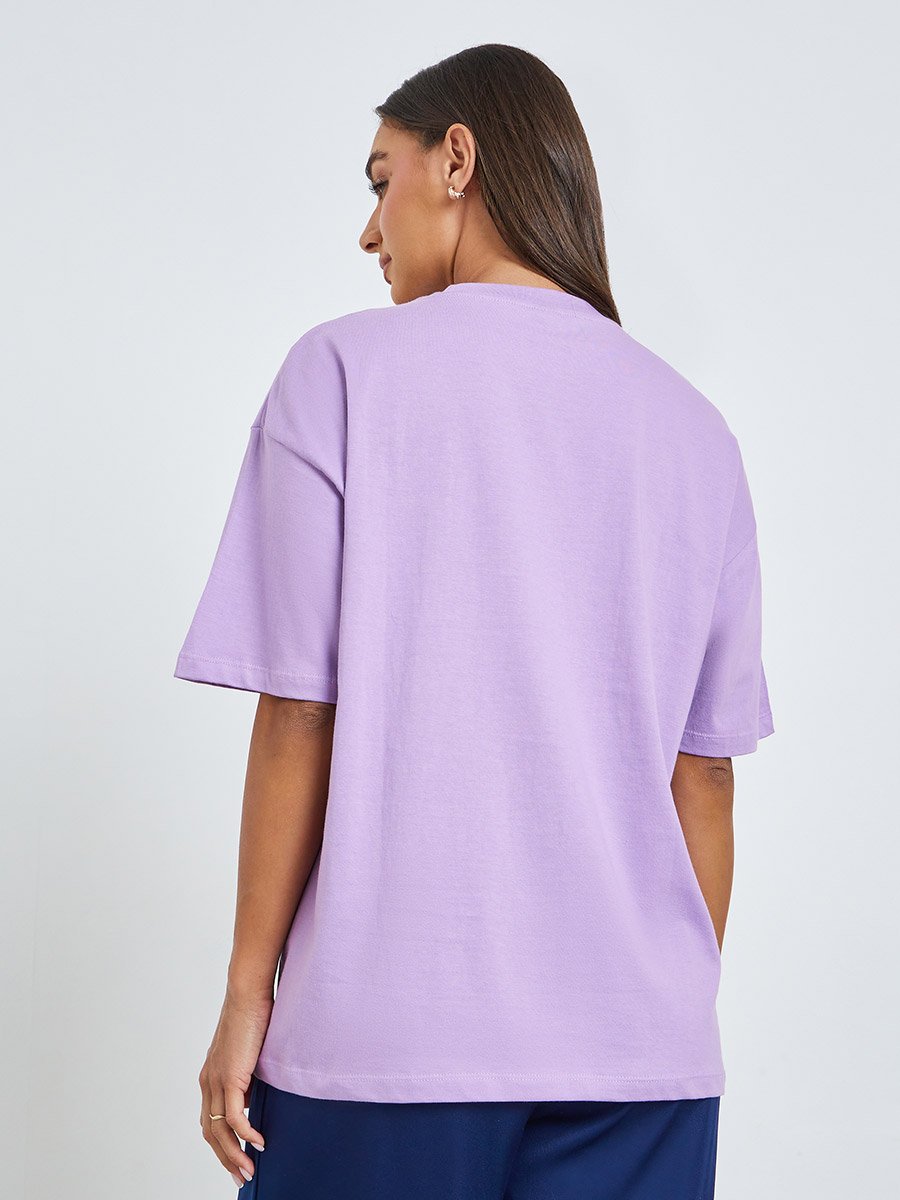 Embroidered Pocket Detail 100% Cotton T-Shirt For Women at UAE | Styli