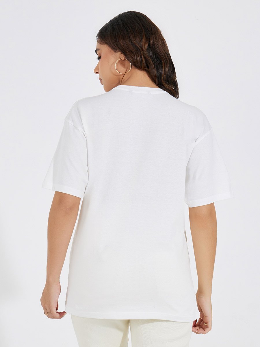 Cotton Jersey Printed T-Shirt with Pocket Detail