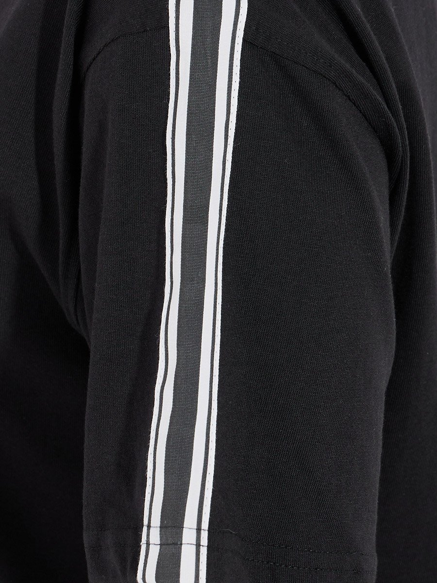 High Neck 100% Cotton T-Shirt with Shoulder Tape Detail