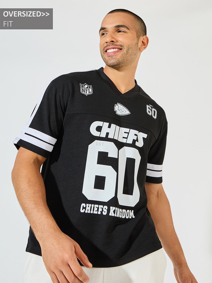 NFL Chiefs Mesh Oversized Jersey T-Shirt For Men at Saudi | Styli