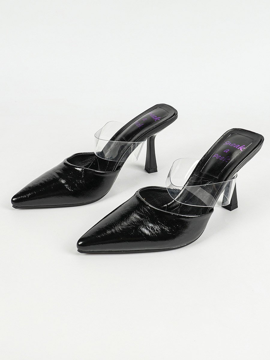 Pointed Toe Kitten Heel Mules