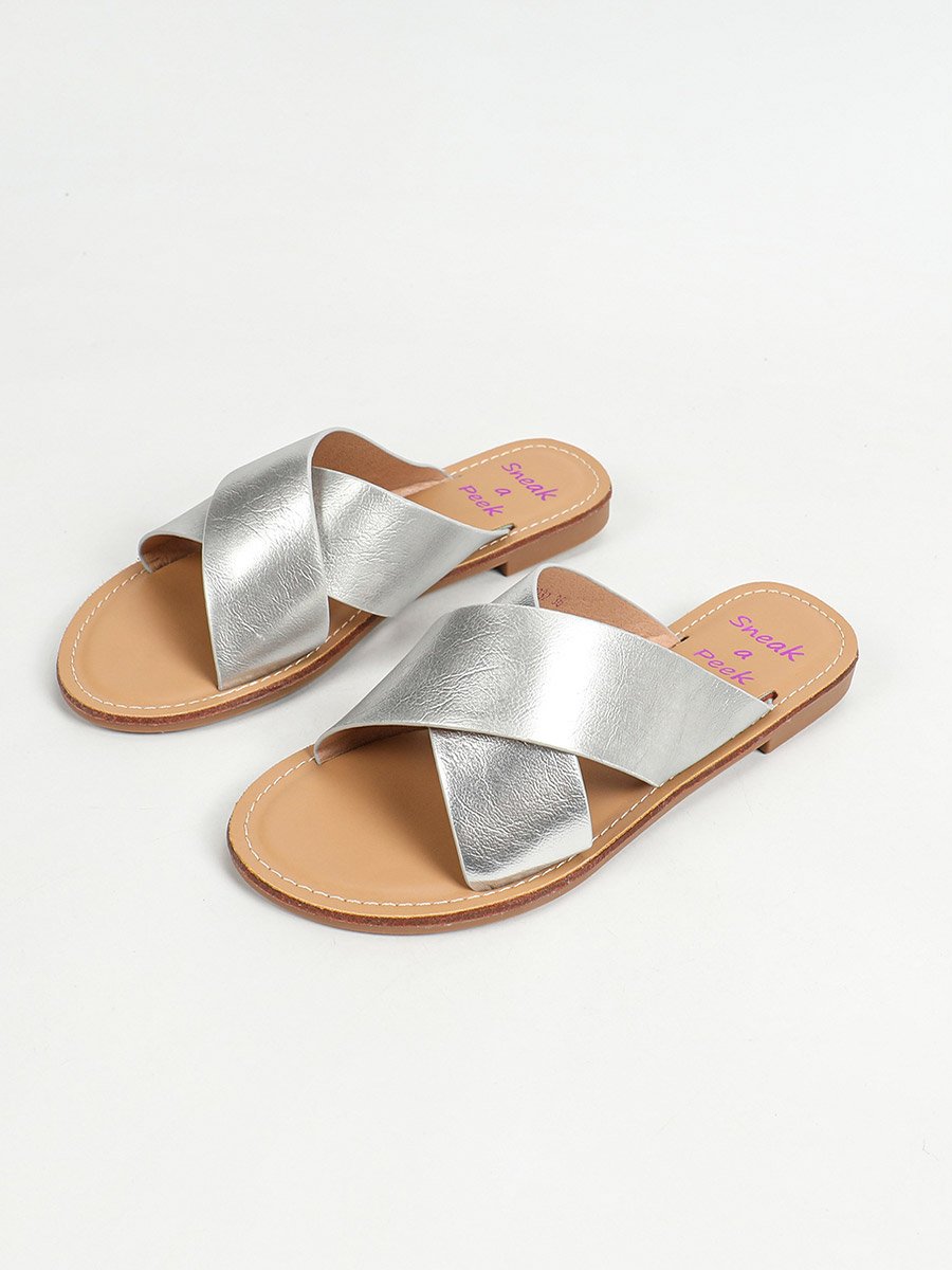 Criss Cross Strap Flat Sandals