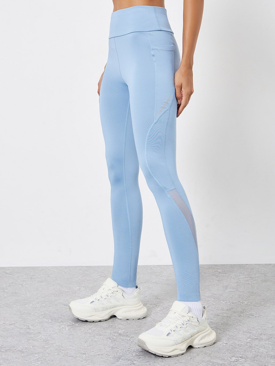 Pack of 3 - Shoulder Mesh Detail Top, Back Dual Tear Drop Sports Bra and Leggings
