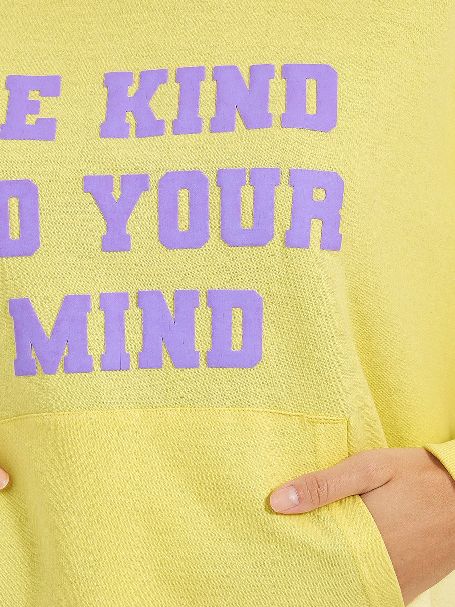 Regular Fit Be Kind To Your Mind Slogan Hoodie