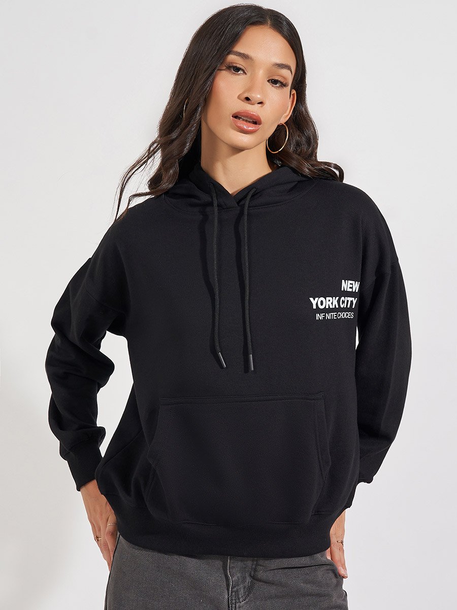 Oversized Regular Length Photo Print Hoodie