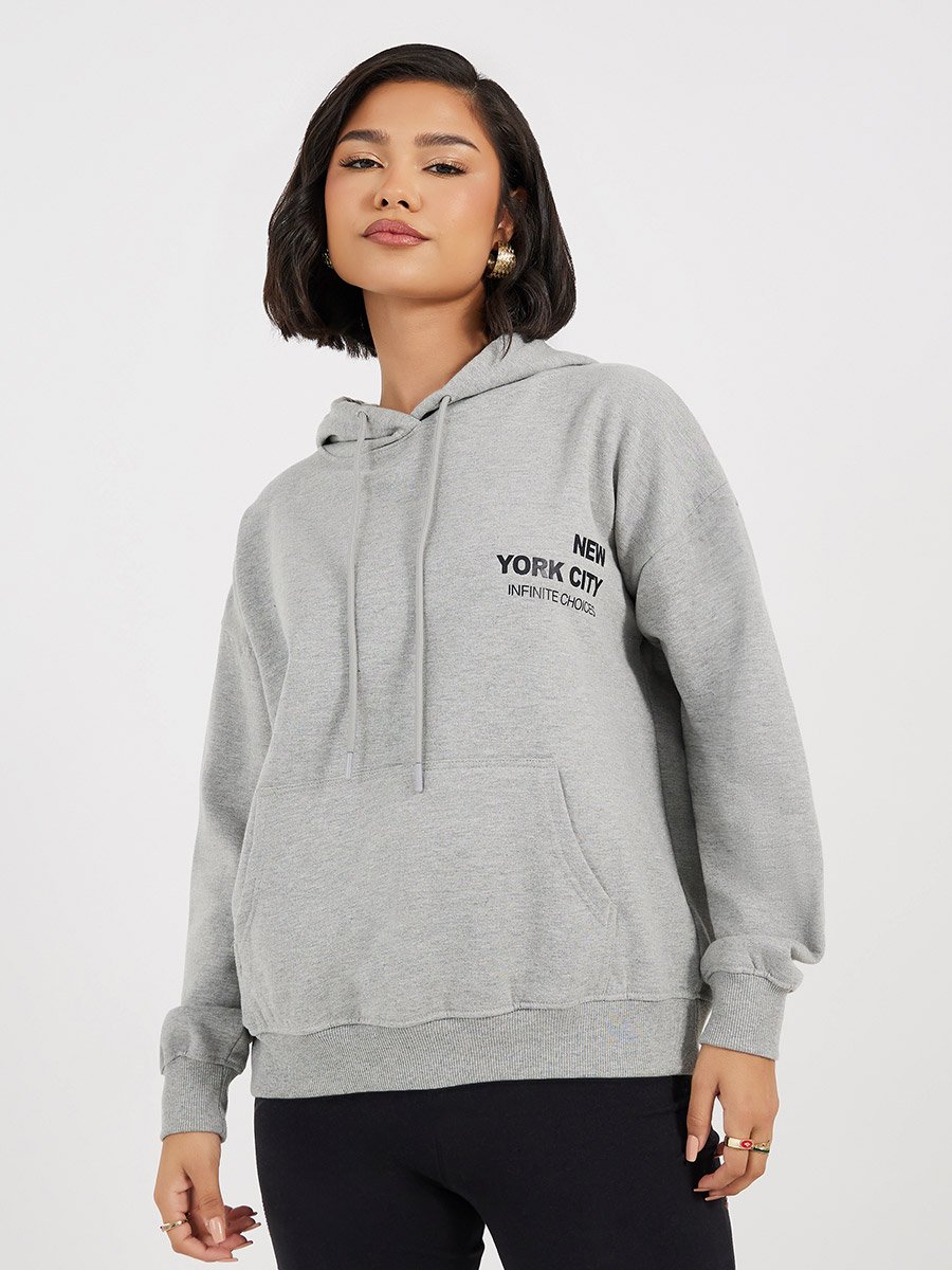 Oversized Regular Length Photo Print Hoodie