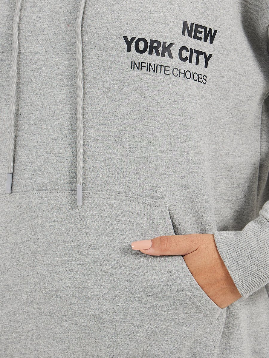 Oversized Regular Length Photo Print Hoodie