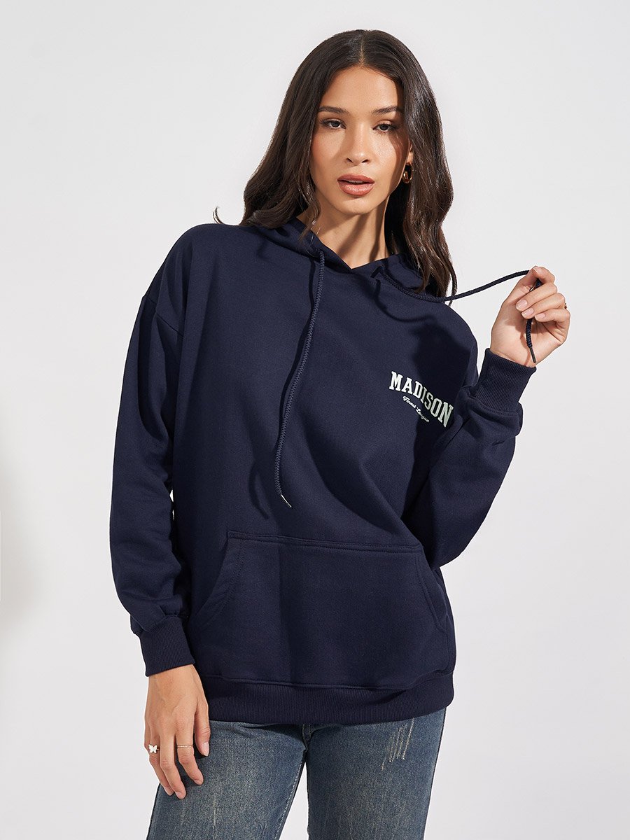 Oversized Longline Slogan Hoodie