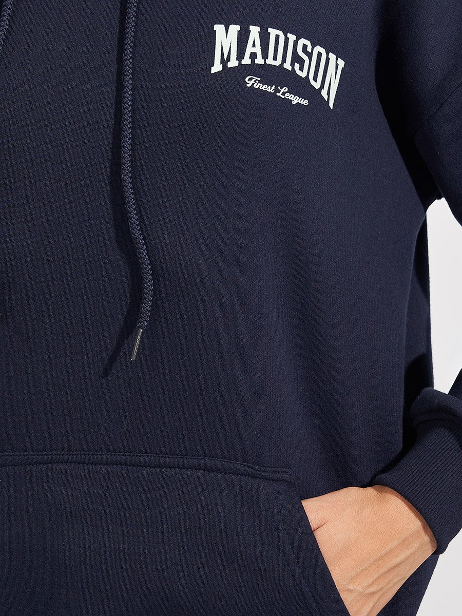 Oversized Longline Slogan Hoodie
