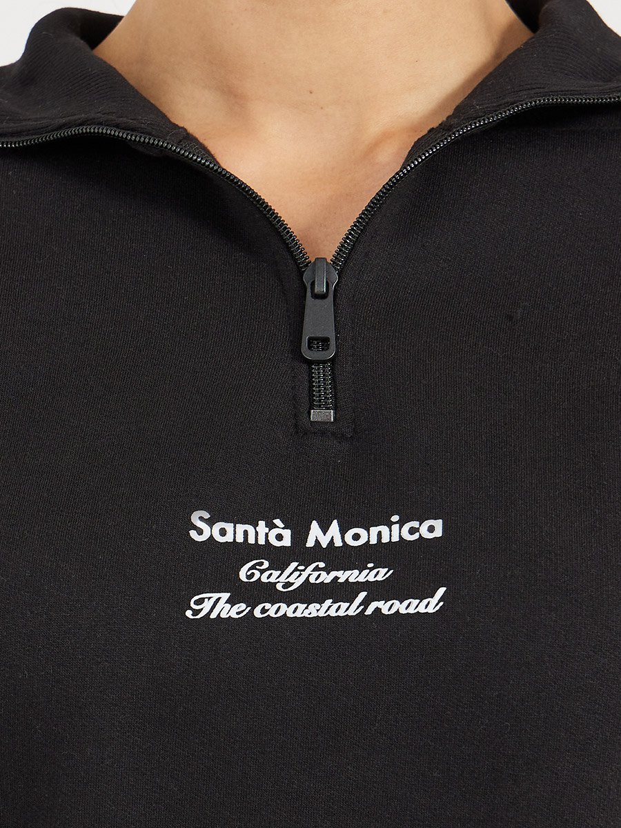 Regular Fit Half Zip Slogan Sweatshirt
