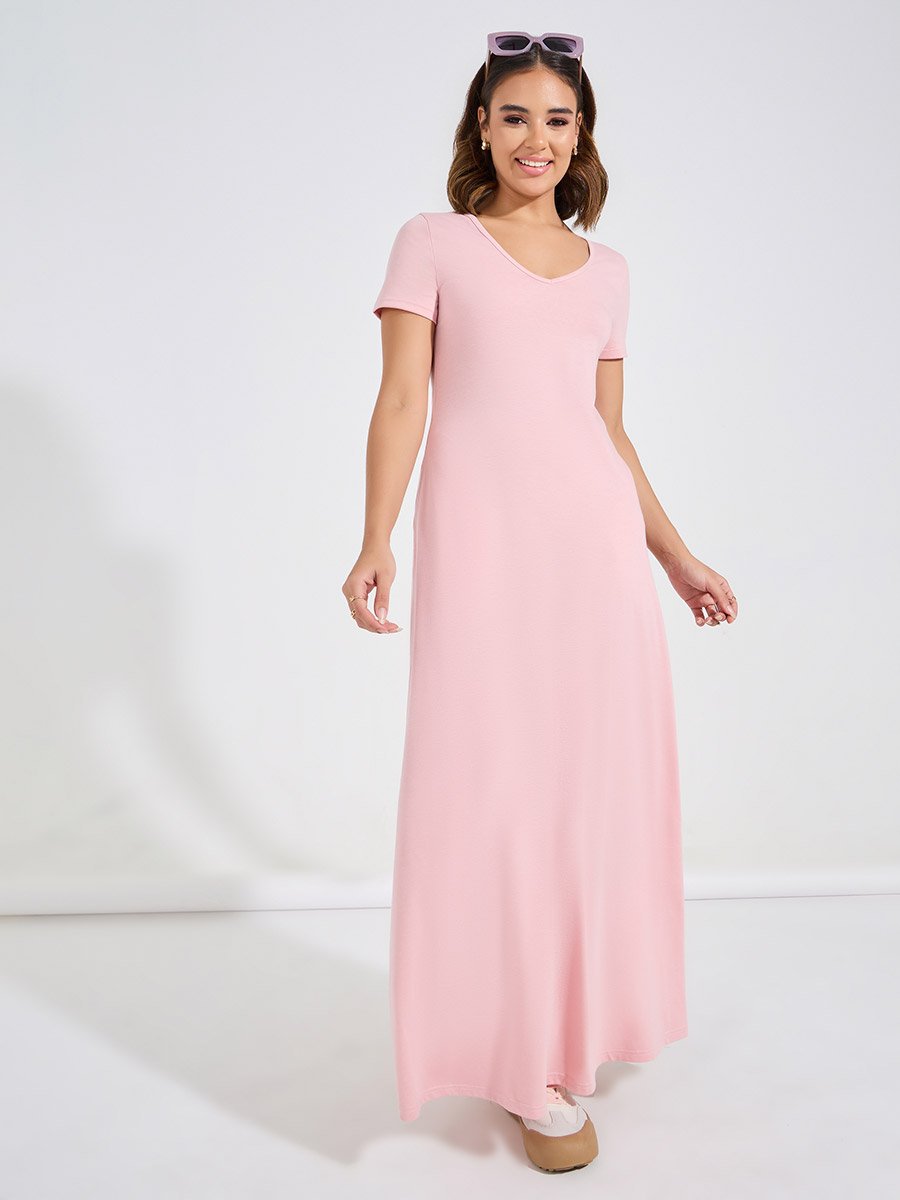 a line dress with short sleeves A Line Short Sleeve Mini Dress main image 1