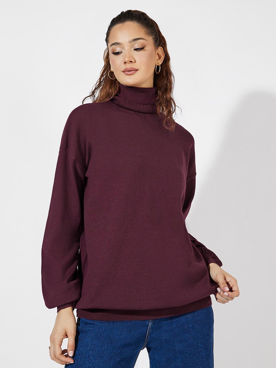 Oversized Longline Turtle Neck Sweater