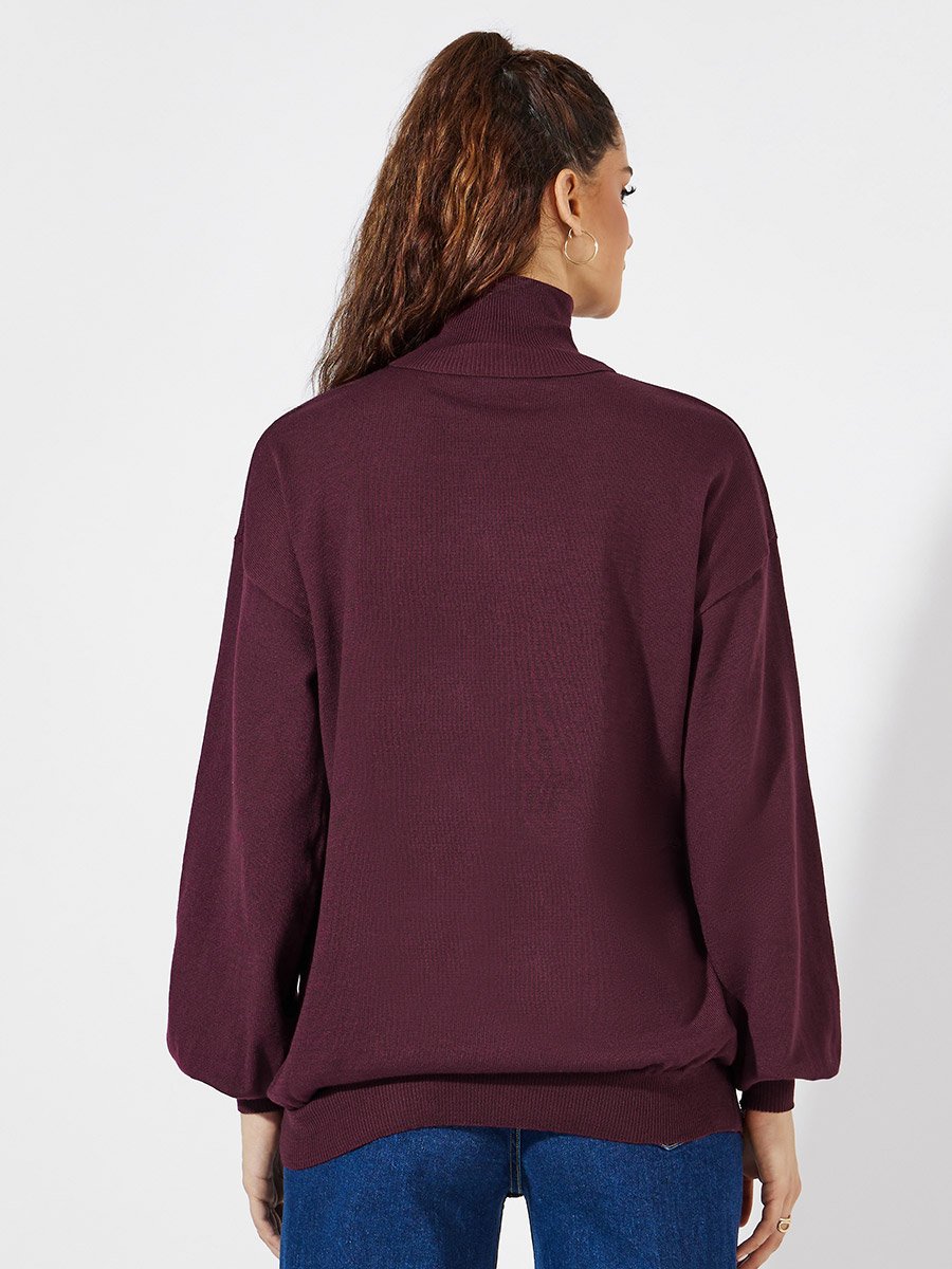 Oversized Longline Turtle Neck Sweater