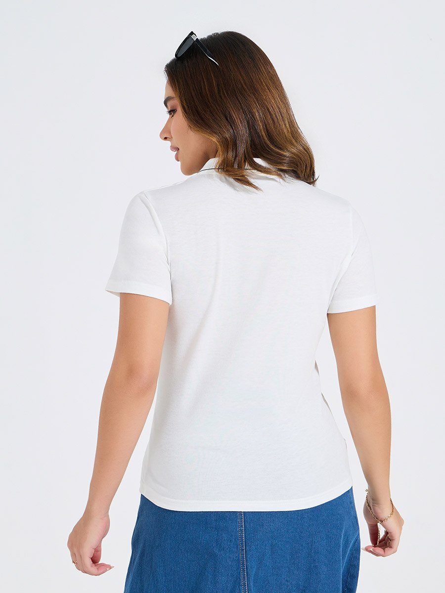 Regular Fit Slogan Print Polo T-Shirt