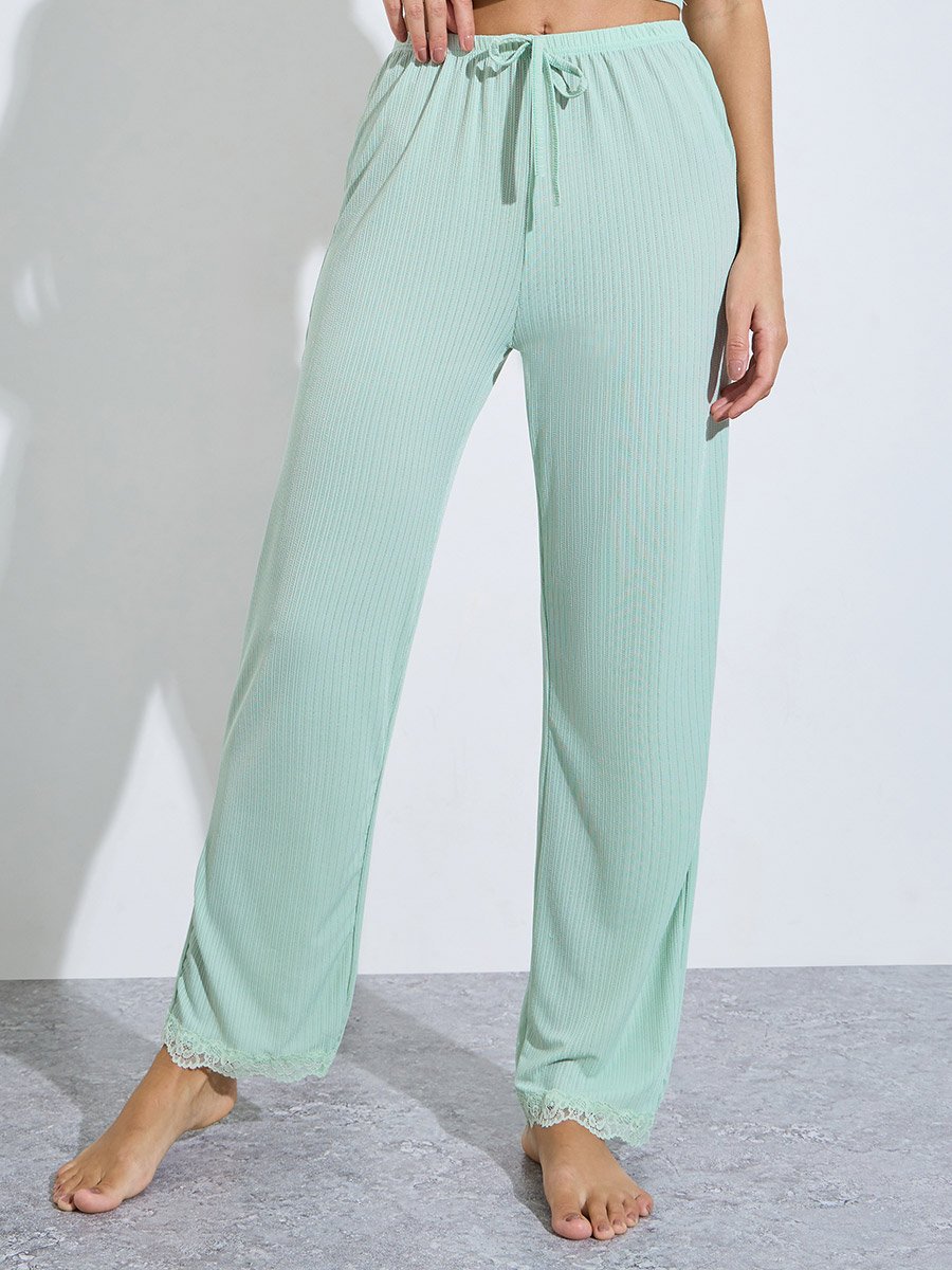 Green Lace Cami Top and Pyjama Set