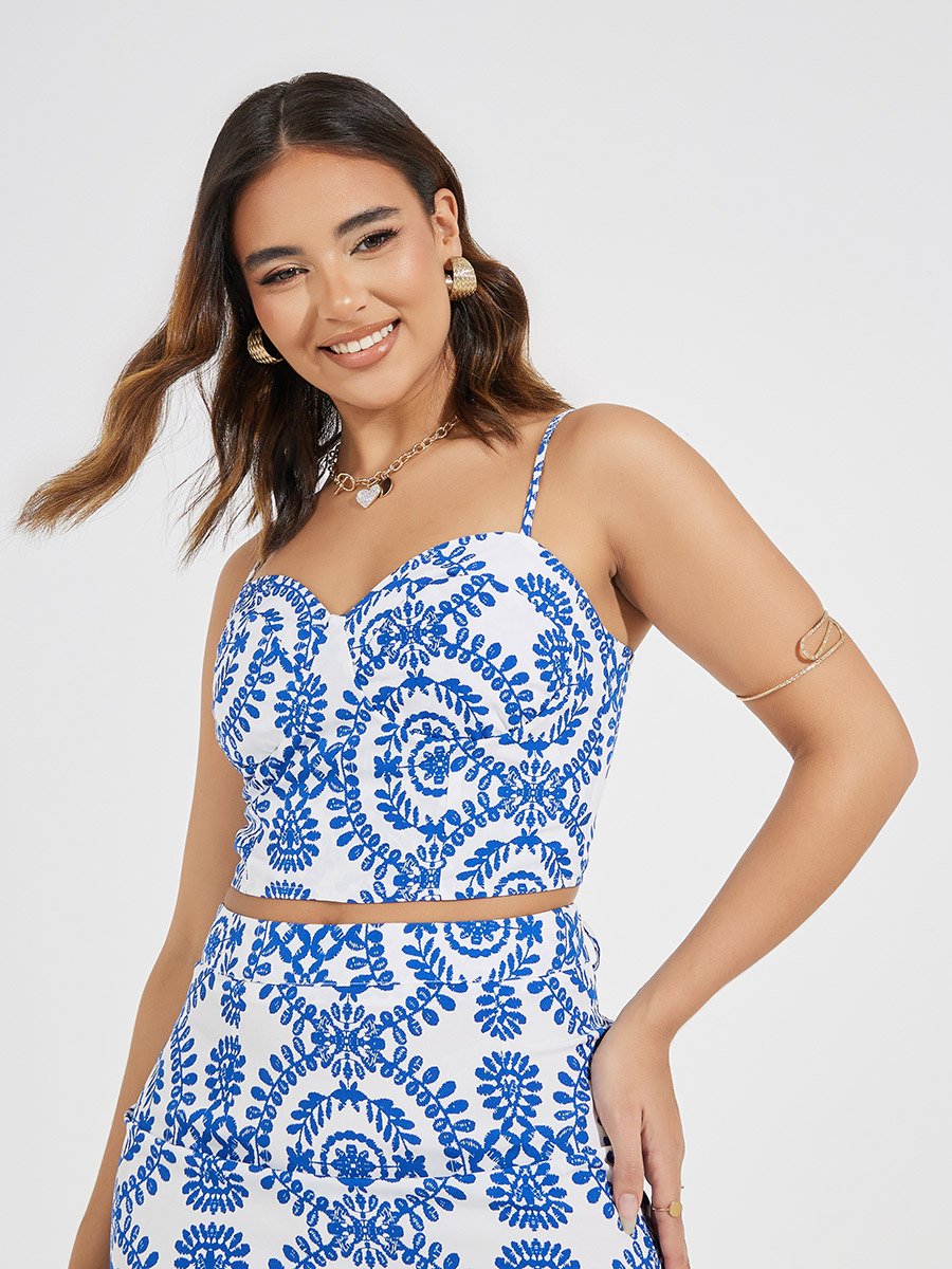 All Over Print Strappy Crop Bralette