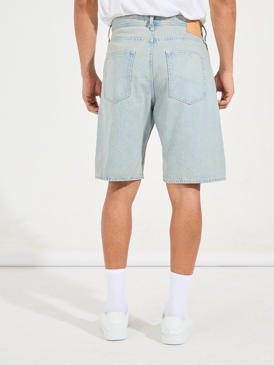 Stonewash Denim Shorts with Pockets