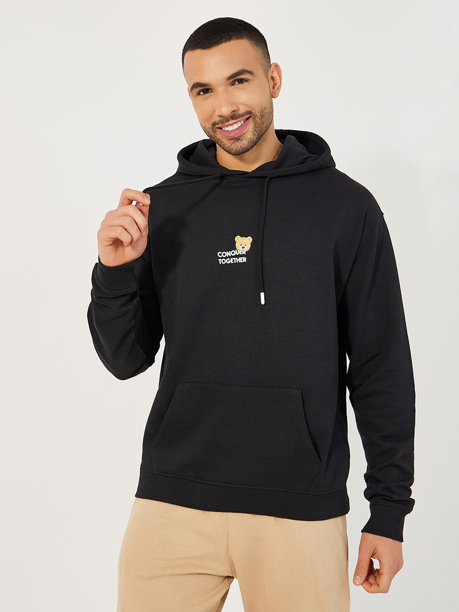 Teddy Graphic Print Relaxed Fit Hoodie