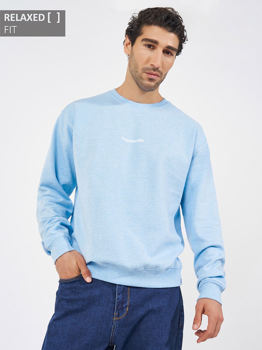 Minimal Slogan Print Relaxed Fit Sweatshirt