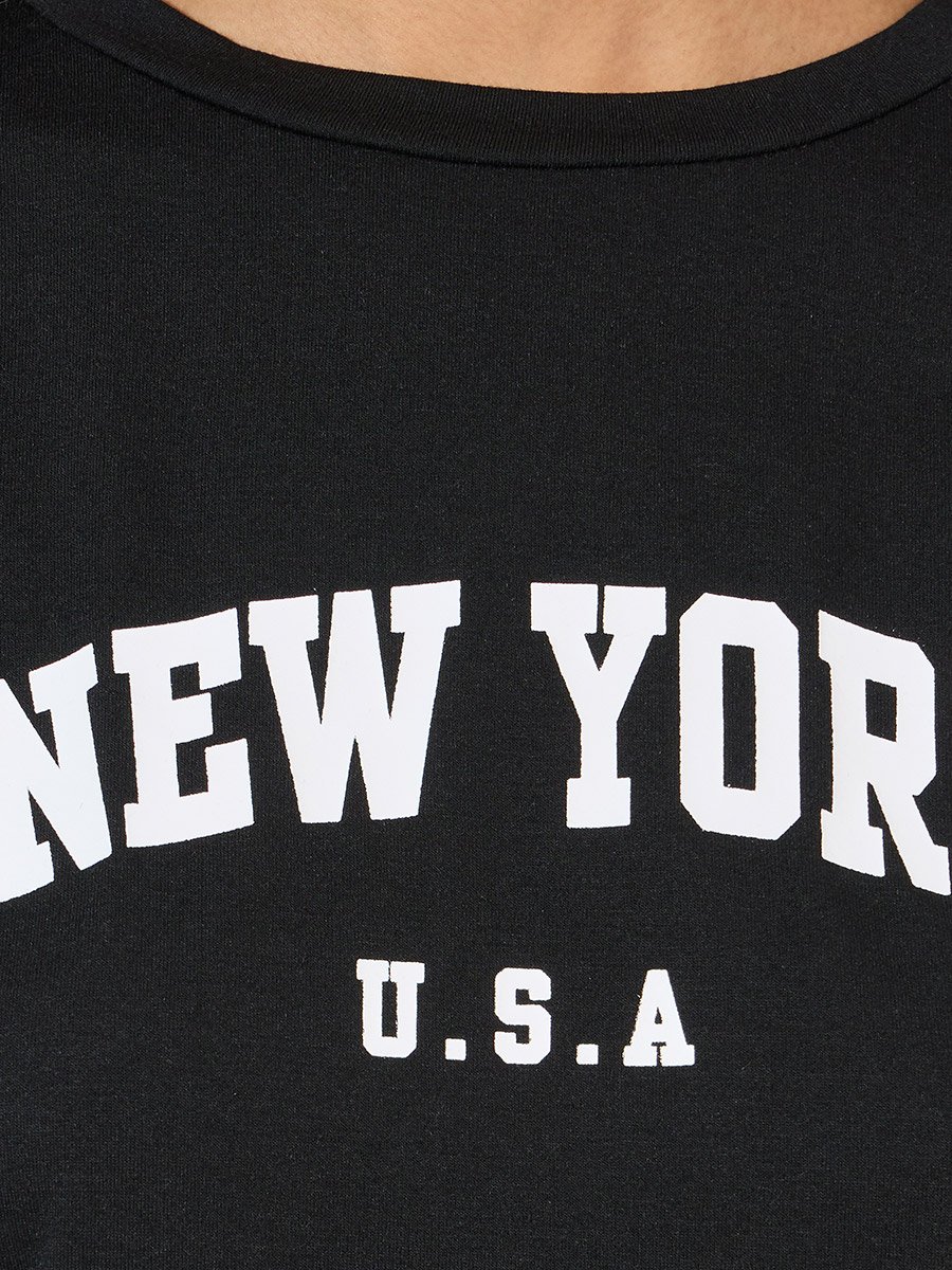 NY Print T-Shirt and Check Shorts Set