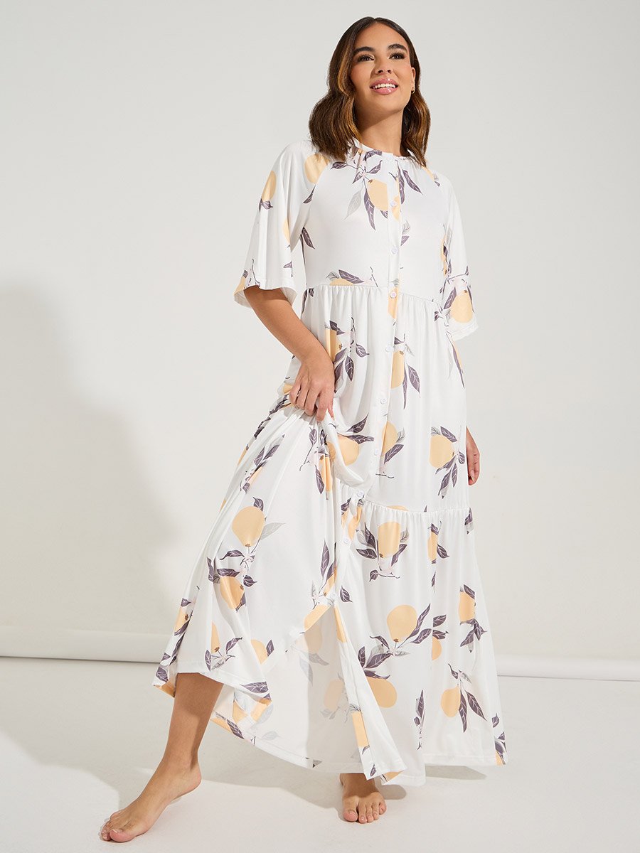 chinese dress ladies NEGLIGEE Women's Cotton Printed Night Gown Nighty Combo Pack of 4 - One  Size, Option 02, One Size: Buy Online at Best Price in UAE