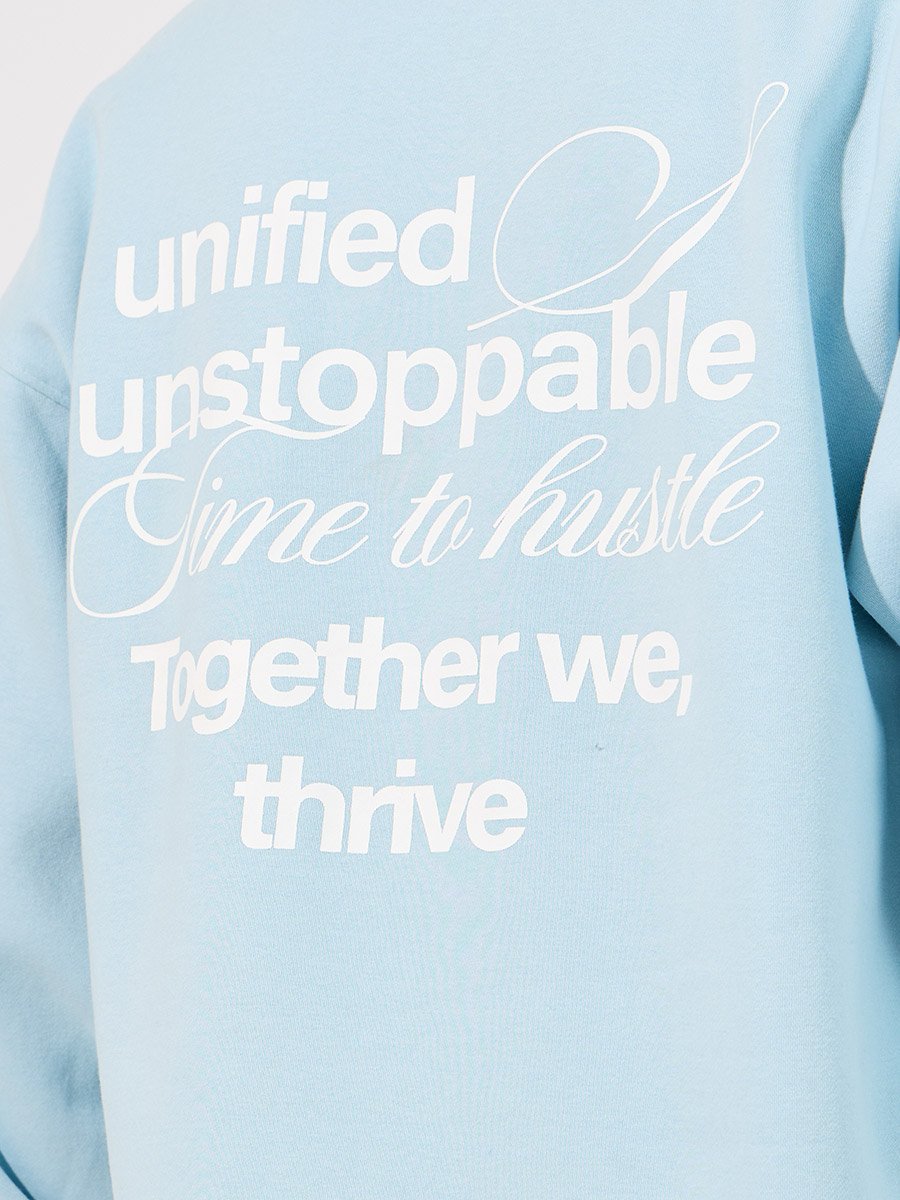 Back Slogan Print Heavy Boxy Sweatshirt