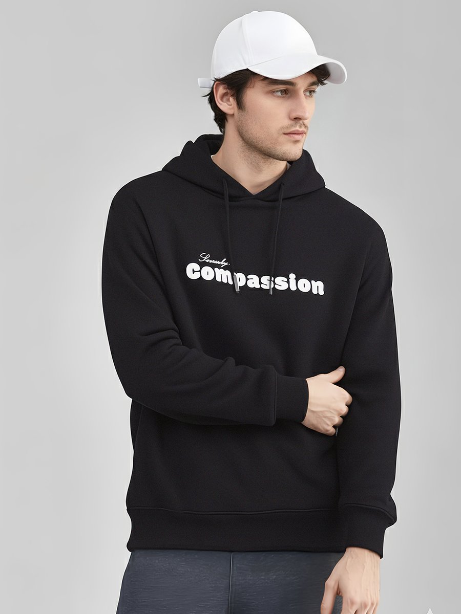 Compassion Slogan Print Relaxed Fit Hoodie