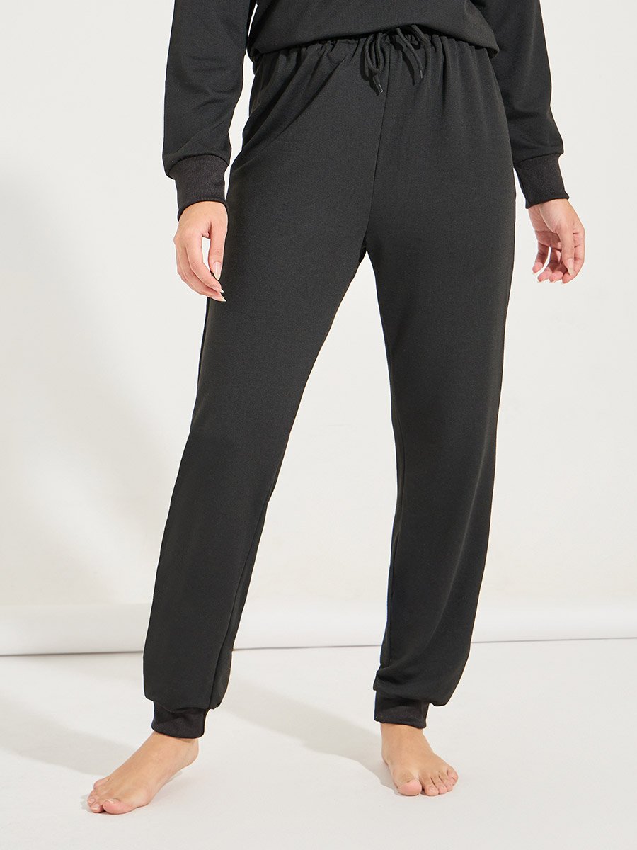 Leopard Paris Slogan Sweatshirt and Jogger Lounge Set