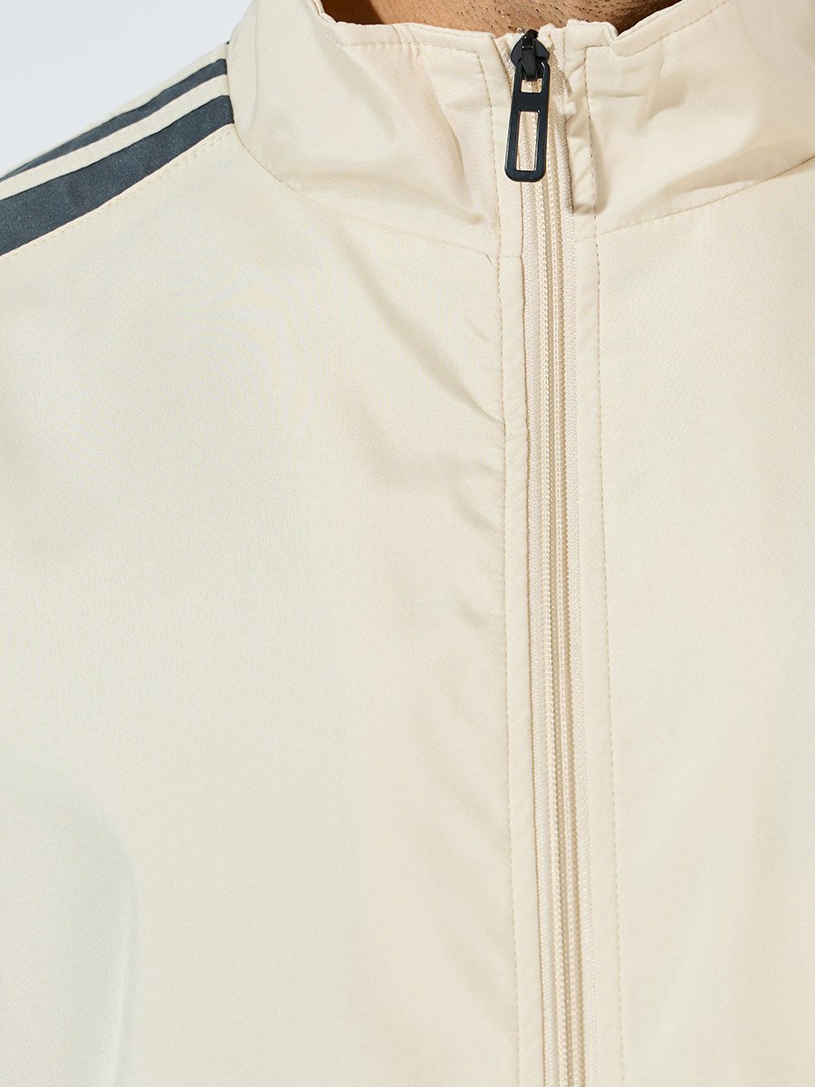 Front Zip Striped Panel Detail Athleisure Track Suit