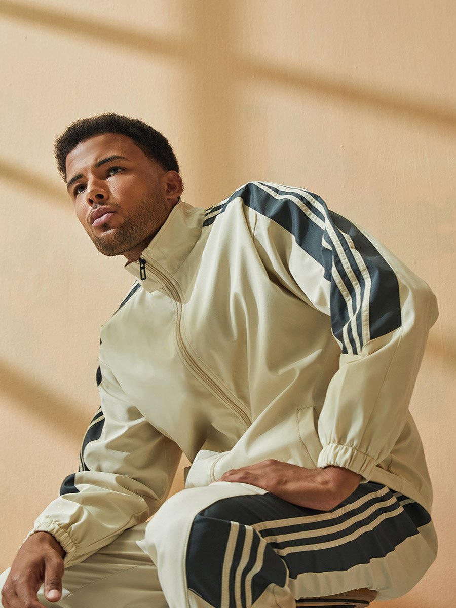 Front Zip Striped Panel Detail Athleisure Track Suit