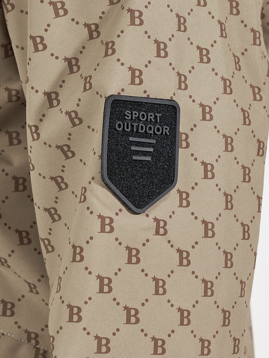 All Over Print Lined Parka Jacket with Concealed Pocket Detail