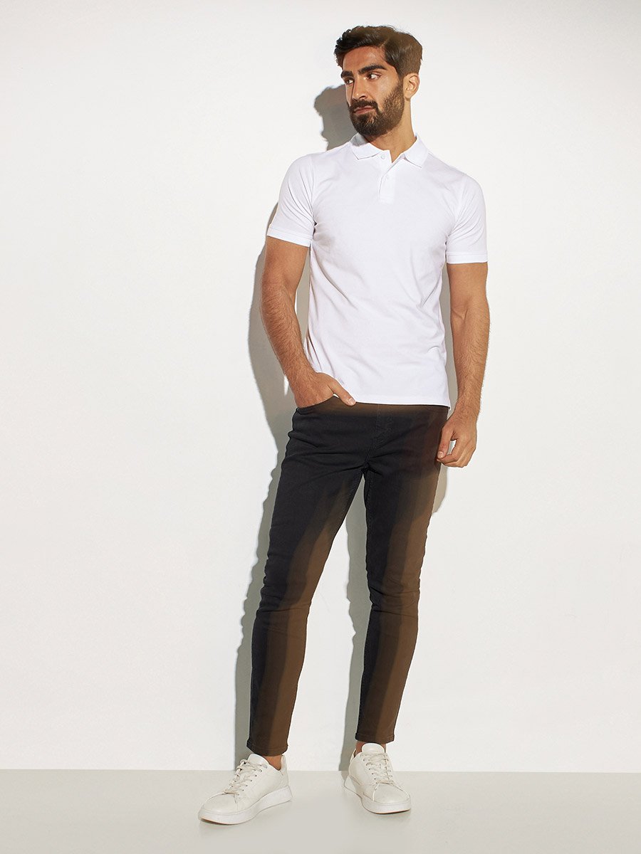 Solid Jersey Polo T-shirt with Short Sleeves