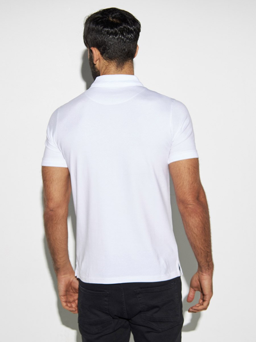 Solid Jersey Polo T-shirt with Short Sleeves