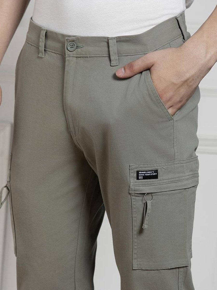 Stretchable Cargo Trousers with Zip Detail