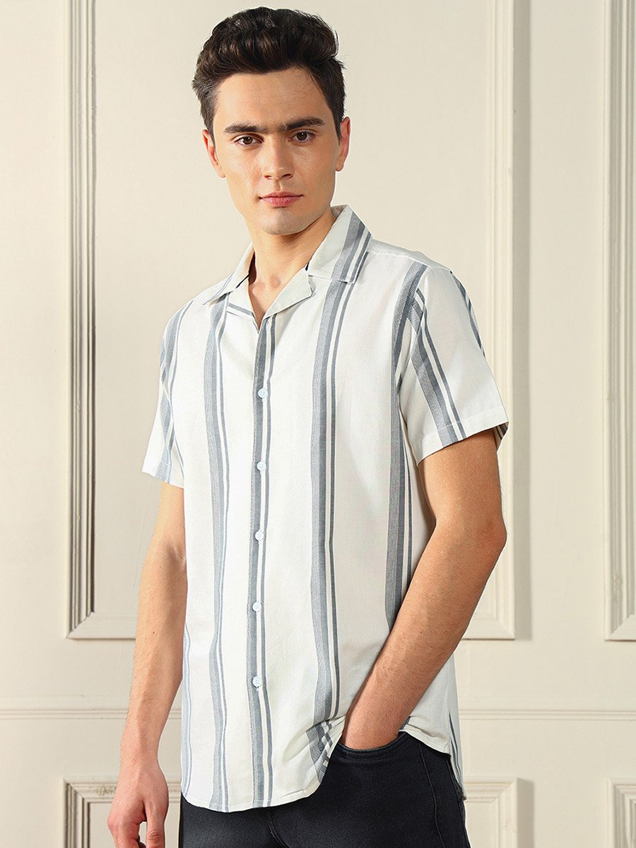 Striped Casual Shirt with Button Placket
