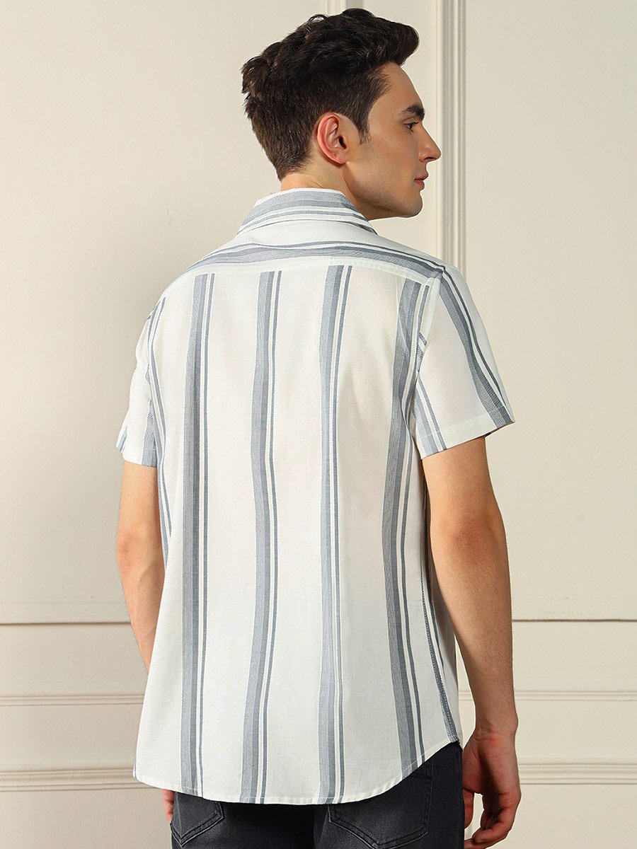 Striped Casual Shirt with Button Placket