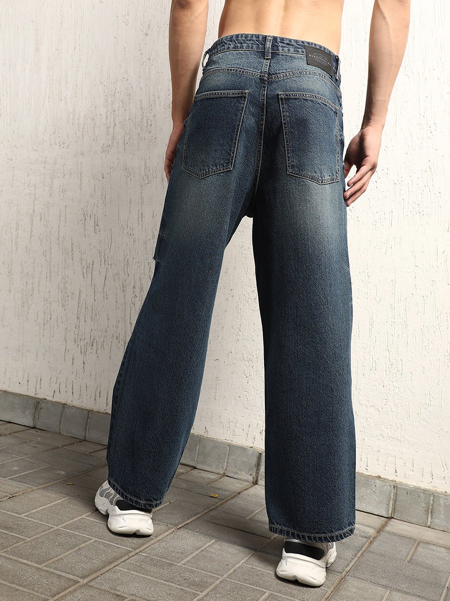 Mid Rise Ripped Baggy Jeans
