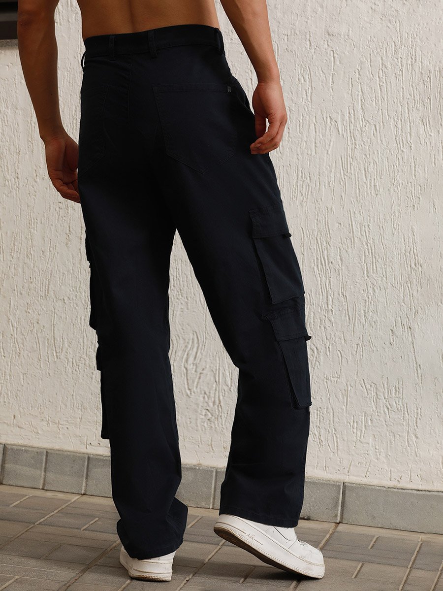 Straight Fit Double Cargo Pocket Pants