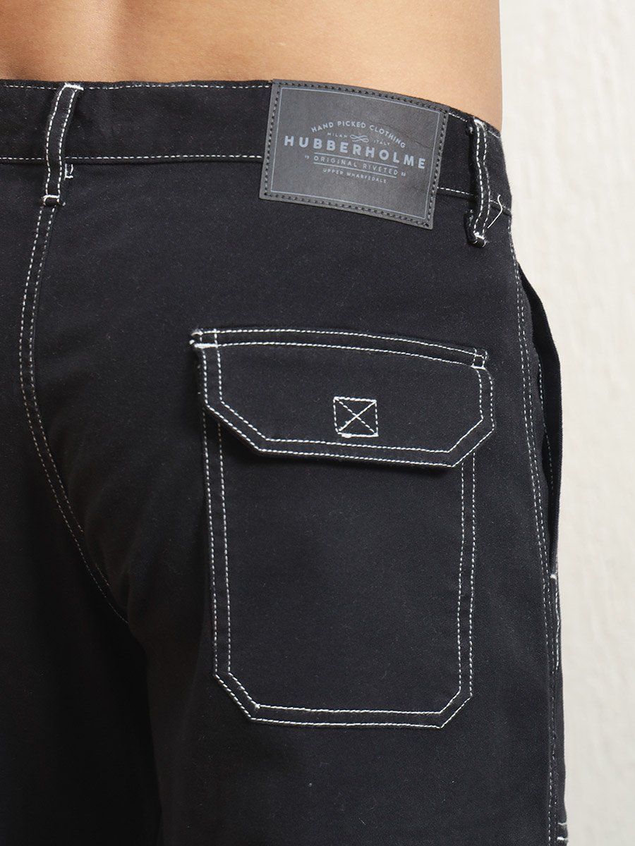 Relaxed Fit Cargo Pants with Contrast Stitch Detail