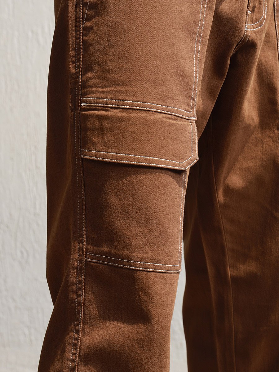Straight Fit Front Flap Pocket Detail Pants