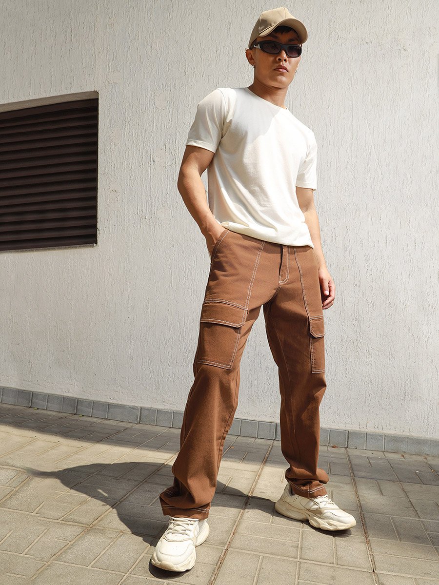 Straight Fit Front Flap Pocket Detail Pants