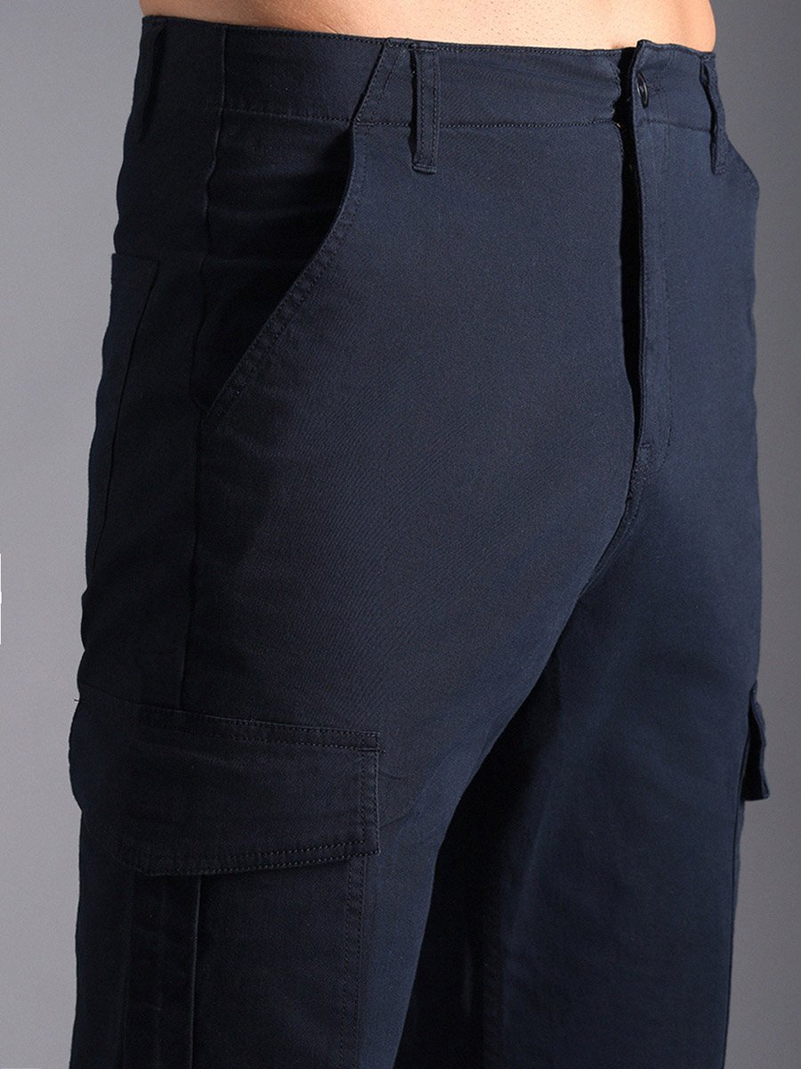 Mid Rise Straight Leg Cargo Cuffed Pants