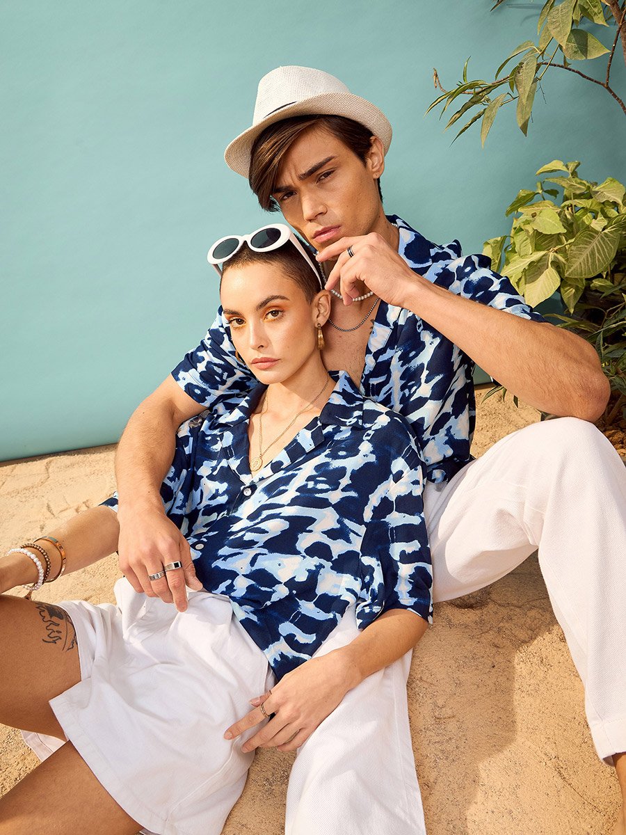 Tie and Dye Print Relaxed Fit Shirt