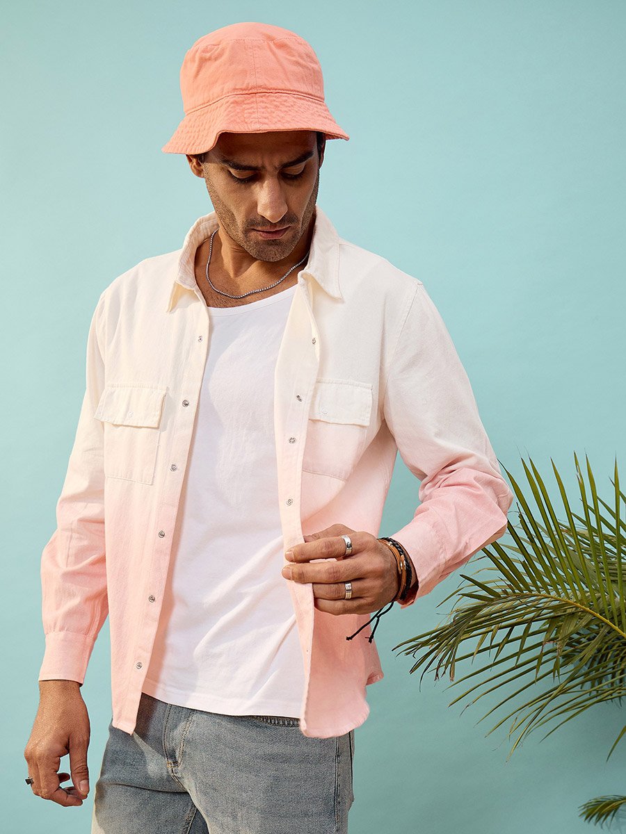 Ombre Regular Fit Shirt with Flap Pocket