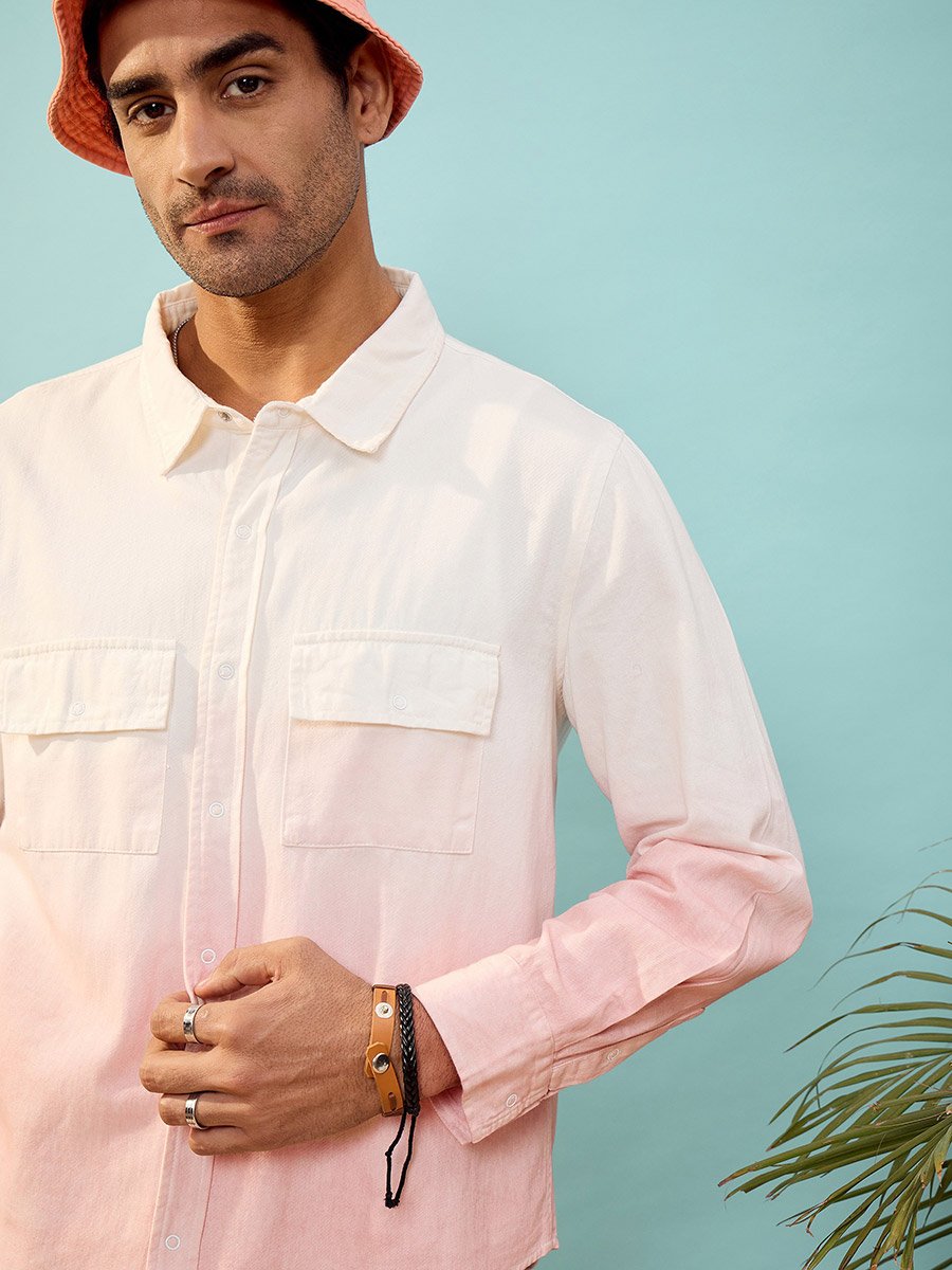 Ombre Regular Fit Shirt with Flap Pocket