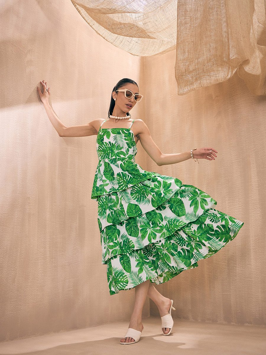 chinese dress ladies Just Perfect Tiered Ruffle Maxi Dress Oat main image 1