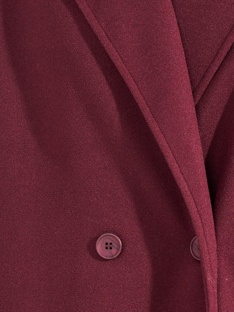 Regular Fit Maxi Length Wool Like Buttoned Coat