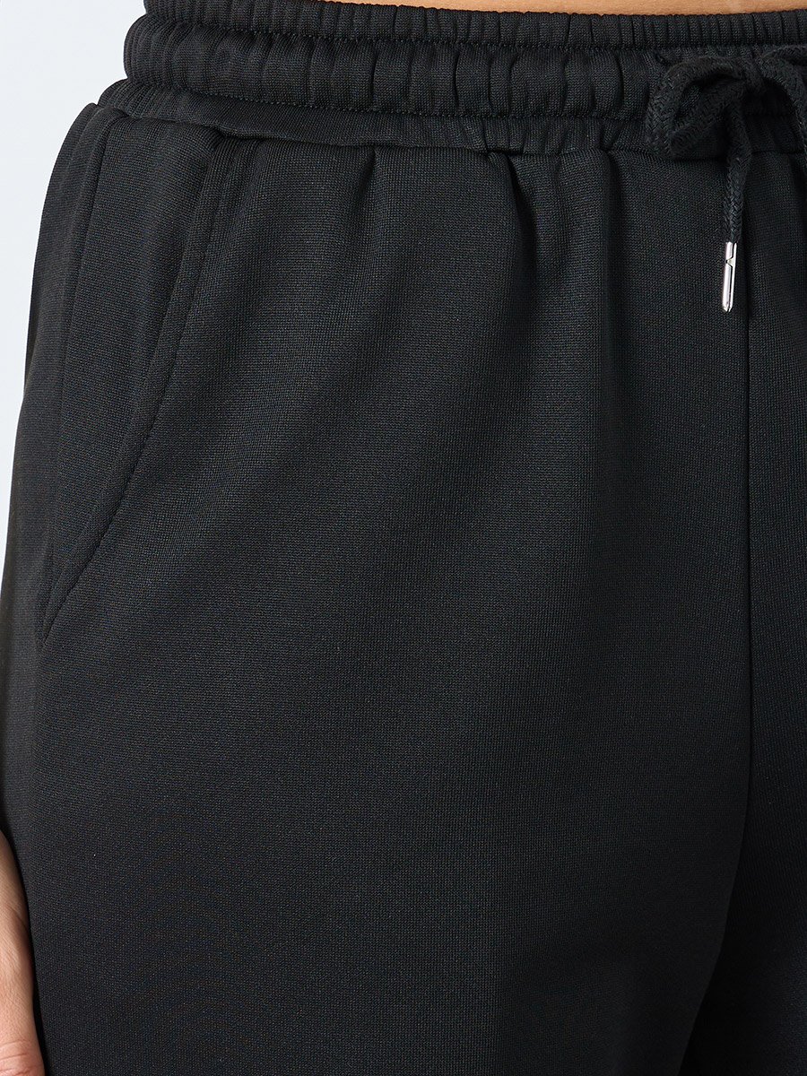 Solid Wide Leg Joggers with Drawstring Waistband