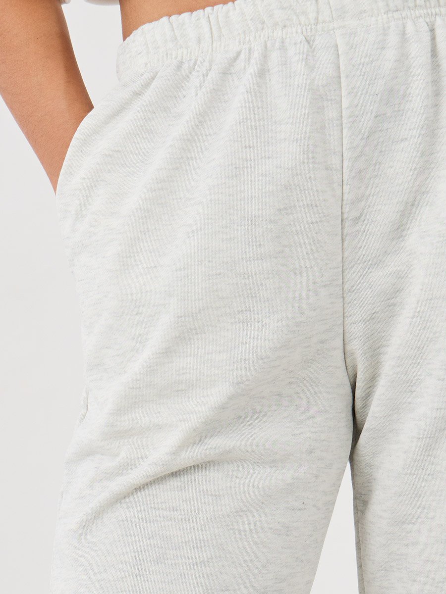 Solid Elastic Waist Cuffed Joggers